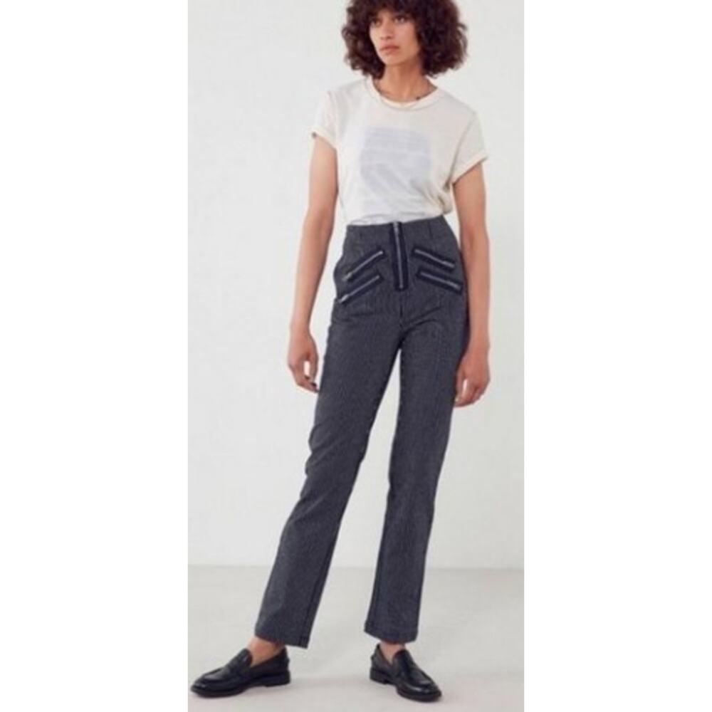 Silence + Noise Blue Pinstripe Pant w/ Zip Fly Size 4